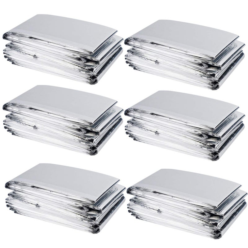 winemana 6 Pack Large High Silver Reflective Mylar Film  83x 63 in  High Reflectivity  Keep Warm  100% Environmentally Safe  Perfect for Plant Growth  First Aid  Marathon  Camping  Outdoor Survival